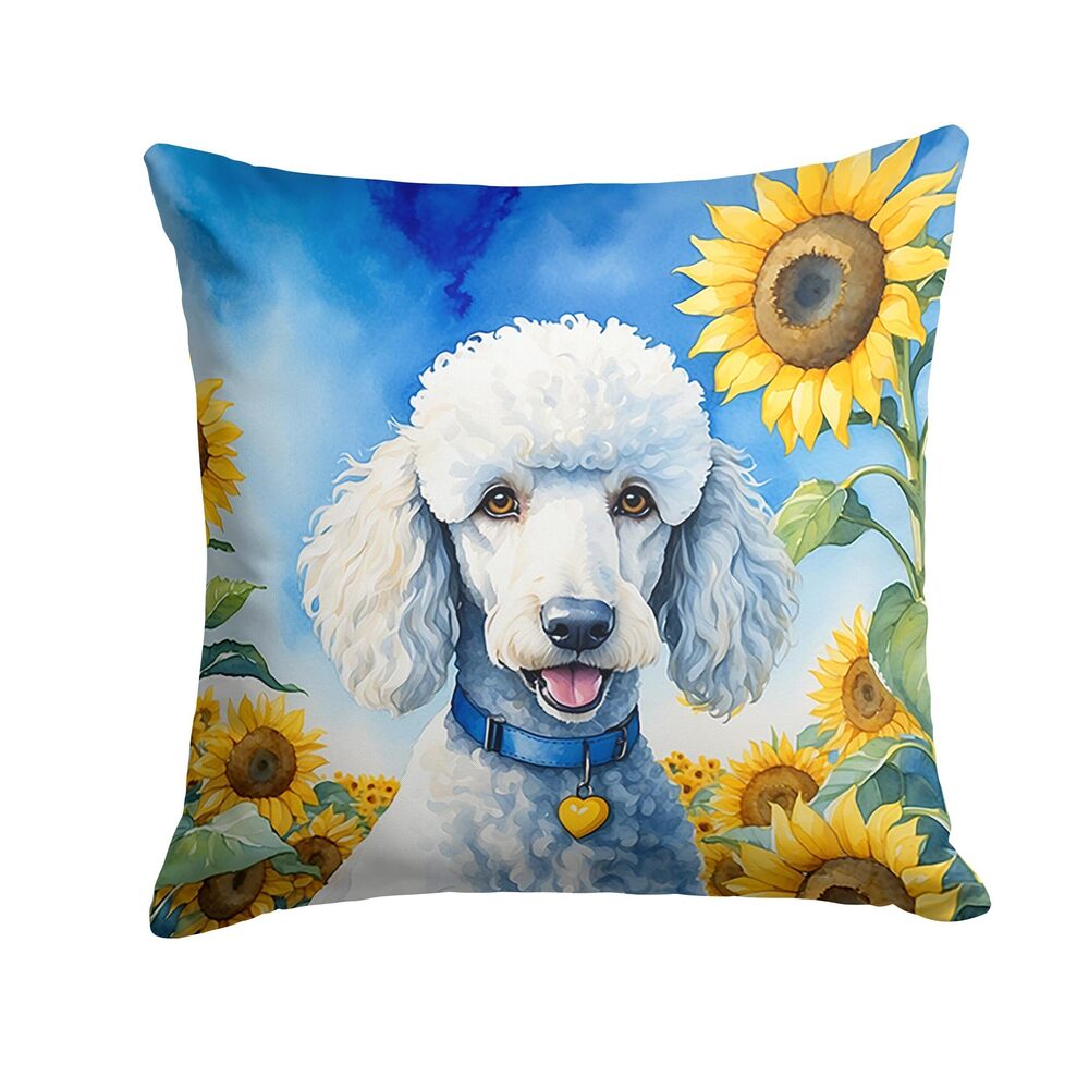 1116 in Sunflowers Throw Pillow, 18Hx18W, Poodle 6142
